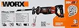 WORX WX500.9 18 V (20 V máx.) Sierra de vaivén inalámbrica, (solo herramienta, batería y cargador se venden por separado)