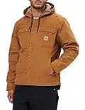 Carhartt Men's Relaxed Fit Washed Duck Sherpa-Lined Utility Jacket, Carhartt Brown, XL