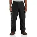 Carhartt Herren Storm Defender Hose mit lockerer Passform Arbeitshose, Schwarz, Large Kurz