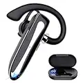 Bluetooth Headset mit Mikrofon, Freisprech Kabellos Headset Handy In Ear mit LED Ladebox, IPX7 Wasserdicht, CVC8.0 Mikrofon für Business/Büro/Fahren, Kompatibel mit iPhone Samsung Huawei Handy