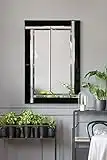 Black And Silver Bevelled Venetian Wall Mirror 3Ft X 2Ft (91cm X 61cm)