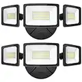 Onforu 2 Pack 55W Flood Lights Outdoor, 5500LM LED Flood Light Outdoor with 3 Adjustable Heads, IP65 Waterproof Switch Controlled Outdoor Flood Light Fixture, 6500K Security Light for Eave Garden Yard