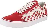 Vans Unisex Old Skool (Primary Check) Skate Shoe (10 M US Women / 8.5 M US Men, Racing Red/White)
