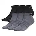 adidas Superlite Low Cut Socks (6-pair), Grey/Onix-Grey Space Dye/Black, Large (Mens Shoe Sizes 6-12)