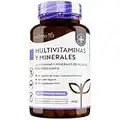 Multivitaminas y Minerales - 365 Comprimidos Veganos - Complejo Vitaminico con 26 Esenciales Vitamina D3, C, A, B, E, Yodo, Selenio, Calcio, Hierro, Zinc - Multivitaminico Hombre y Mujer - Nutravita