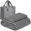 GnO Adult Weighted Blanket & Removable Bamboo Cover - (30 Lbs - 80''x87'' King Size) - 100% Oeko Tex Certified Cooling Cotton & Glass Beads- Organic Heavy Blanket For Individual Or Couples - Dark Grey