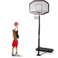 Giantex Portable Basketball Hoop Stand, Adjustable Height 6.5-10 ft, 43Inch Backboard, Portable Basketball Hoop & Goal Basketball System Stand for Kids Youth Indoor Outdoor Use