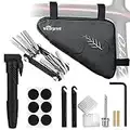 WOTOW Bike Tire Repair Tool Kit, Waterproof Frame Storage Bag & Mini Bike Pump & 11 in 1 Multitool & Bicycle Tyre Lever Patch Portable Repair Tool Accessories Set for Road Mountain BMX Cycling(11)