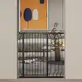 AIKSSOO Puerta de metal de seguridad para bebés con ajuste a presión, puertas estrechas extra altas para niños o mascotas (97-104 cm, negro)