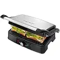 Aigostar Gril viande et panini multifonction, plaques anti-adhésives, ouverture à 180º, 1500W Grills Viande Électriques,Presse à Paninis Avec Régulateur de Température, Bac à Graisse Amovible