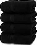 Utopia Towels 4 Pack Premium Bath Towels Set, (27 x 54 Inches) 100% Ring Spun Cotton 600GSM, Lightweight and Highly Absorbent Quick Drying Towels, Perfect for Daily Use (Black)