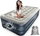 iDOO Air Mattress, 3 Mins Quick Self-Inflation, Inflatable Airbed with Built-in Pump, Comfortable Bedding Top Surface Blow Up Bed for Home Portable Camping Travel, 75x39x18in, 550lb MAX (Twin)