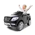 ATAA Mercedes ML350 Licenciado batería 12v - Negro - Grandes Dimensiones 110 * 67 * 53cm Coche eléctrico para niños con Luces, Sonidos y Mando para Padres