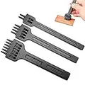 Colrid 3 Stück Locher Stanzen Werkzeug, Leder Locher Werkzeuge, Leder Meißel, Fachmann DIY & Handwerk Metall 2/4/6 Prong Leder Bastelzahn Stanzwerkzeug für Gürtel, Leder, Armband, Karte (5MM)