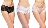 Jenny Jen Zoe 3-Pack Lace Hipster Underwear for Women, Cheeky Stretch Bikini Panties Set (XX-Large, Multipack-3)