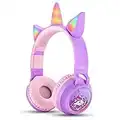 Nenos Bluetooth Kids Headphones Wireless Kids Headphones 93dB Limited Volume Wireless Headphones for Kids Unicorn