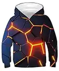 kids4ever Unisex 3D Geometry Hoodies Kinder Realistische Druck Kapuzenpullover Herbst Winter Pullover Pulli Sweatshirts Hoody für Jungen Mädchen Teen Alter 12-13