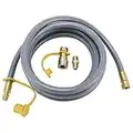 YaeGarden Natural Gas Grill Hose with Quick Connect Propane Gas Hose 3/8 Inch ID Assembly for Low Pressure Appliance -3/8 Female Pipe Thread x 3/8 Male Flare Quick Disconnect - CSA Certified (12ft)