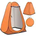 Raxter Pop Up Tent, Portable Shower Privacy Toilet Tent with 4 Metal Pegs Dual Zipped Door & Carry Bag for Camping Toilet Outdoor Shower Dressing Changing Room Space on Campsite Beach Hiking Fishing