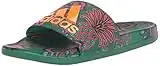 adidas Women's Adilette Comfort Sandals Slide, Bold Green/Signal Orange/Vivid Berry, 7