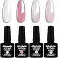 Allenbelle Set di 4 smalti UV in gel per unghie, set regalo Shellac, set UV Gel Nail Art, Soak Off UV LED Gel Smalto (004)