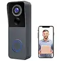 Video Doorbell Camera,1080P Wireless Door Bell,166° Wide Angle,PIR Motion Detection, IP66 Waterproof, 2-Way Audio, Night Vision, 2.4G WiFi, Battery Powered, Cloud Storage & TF Card,GEREE (Doorbell)