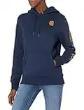 Carhartt Women's Clarksburg Graphic Sleeve Pullover Sweatshirt (Regular and Plus Sizes), Navy Heather, Small