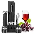 D.Perlla Electric Bottle Openers, Automatic Wine Opener 6 in 1, Wine Opener Gift Set with Wine Aerator, Vacuum Wine Preserver, 2 Bottle Stoppers, Foil Cutter & Charging Base