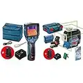 Bosch Professional Sistema 12V Cámara térmica GTC 400 C (2 baterías 12V + cargador, bolsa, con conectividad, medición 10 °C hasta +400 °C, resolución: 160 x 120px) & 12V System nivel láser GLL 3-80 CG