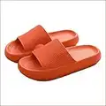 Pillow Slides Sandals Ultra-Soft Slippers Extra Soft Cloud Shoes Anti-Slip, Super Soft Home Slippers Non-Slip, Beach Thick Soled Shoes for Women and Men Slides Orange 38-39