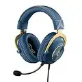 Logitech G PRO X Gaming Headset - Blue VO!CE, Detachable Microphone, Comfortable Memory Foam Ear Pads, DTS Headphone 7.1 and 50 mm PRO G Drivers, Official League of Legends Edition - Blue / Gold