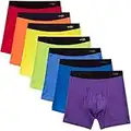 INNERSY Men's Cotton Boxer Briefs Stretchy Underwear Multipack for a Week(Bright Rainbow,Large)