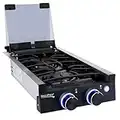 RecPro RV Built In Gas Cooktop | 2 Burners | RV Cooktop Stove | 6,500 BTU Burners | Cover Included