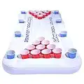 GoPong Pool Lounge Beer Pong Inflatable with Social Floating, White, 6'