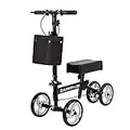 ELENKER Economy Knee Walker Steerable Medical Scooter Crutch Alternative Black