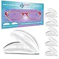 GMS Optical® 1.3mm Ultra-Thin Anti-Slip Adhesive Contoured Silicone Eyeglass Nose Pads with Super Sticky Backing for Glasses, Sunglasses, and Eye Wear - 5 Pair (Clear)