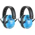 ProCase Kids Ear Protection, 21NRR Noise Cancelling Headphones for Kids Hearing Protection Sound Blocking Safety Earmuffs Ear Defenders for Autism, Sport Games, Concerts, Fireworks -Blue & Blue