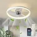 LMiSQ Modern Ceiling Fans with Lights Reversible Fan with Remote 50cm Smart Ceiling Fan Lighting Timing 6 Speeds Low Profile Ceiling Fan with Light Dimmable LED Fan Light Flush Mount for Bedroom