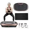 EILISON Fitpro Vibration Plate Exercise Machine - Whole Body Workout Vibration Fitness Platform w/Loop Bands - Lymphatic Drainage Machine for Shaping,Toning, Wellness, Recovery (Brown)