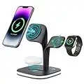 Chargeur Induction Stand et Lampe, 5 en 1 Station de Charge Compatible Mag-Safe, Wireless Rapide Charger pour iPhone 13/12 Pro Max/Pro/Mini, iWatch, Airpods 2/3/Pro