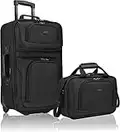 U.S. Traveler Rio Rugged Fabric Expandable Carry-on Luggage Set, Black, 2 Wheel, Set of 2, Black, 2 Wheel, Rio Rugged Carry-on Luggage Set