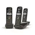 Gigaset AS690 Trio Telefono Cordless: 3 Portatili per Chiamate Interne ed Esterne in Parallelo, Vivavoce Alta Qualità, Tastiera Illuminata ed Ampio Display, Nero [Versione Italiana]