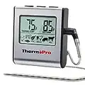 ThermoPro TP16 Digital Meat Thermometer with Food-grade Temperature Probe for Smoker Oven BBQ Grill Multifunctional Food Thermometer with Pre-programmed Food Temperature Set and Timer