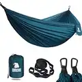 COVACURE Camping Hammock - 270 * 150cm Ultralight 70-Denier Durable & Breathable Nylon Travel Hammocks with Two 10FT Tree Straps for Outdoor Camping Accessories (330lbs Capacity)