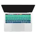 Batianda española Cubierta del Teclado/Keyboard Cover para Nuevo MacBook Pro 13 15 2016 2017 con Touch Bar (Modelo:A1706/A1707) Silicone Skin(Verde Gradual)