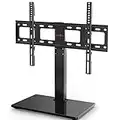 Soporte de TV de Mesa Perlegear, Soporte de TV Universal para la mayoría de los televisores de 37 a 70 Pulgadas, Soporte de TV Giratorio de 60° con 9 ajustes de Altura, VESA máximo de 600X400mm