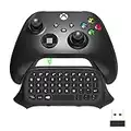 Wireless Controller Keyboard for Xbox Series X/Series S/One S/One, Controller Chatpad Message Keypad with 2.4G USB Receiver, Controller Attachment Accessories with 3.5mm Audio＆Headphone Jack, Black