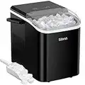 Silonn Countertop Ice Maker Machine with Handle, Portable Ice Makers Countertop, Makes up to 27 lbs. of Ice Per Day, 9 Cubes in 7 Mins, Self-Cleaning Ice Maker with Ice Scoop and Basket