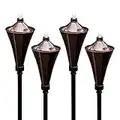 Dusq Lot de 4 tout-en-un Jardin Lampes Torches – Comprend Deck Rail matériel, Bases de table, et les Bâtons. Peut graver Citronnelle ou n'importe quel sans alcool lampe à l'huile ou Tiki de carburant.