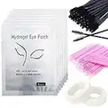 Eye Gel Patches,50 Paia Lint Free Patch Occhi Extension Ciglia,100 Pz Pennelli Ciglia,100 Pz Monouso Lip Gloss Pennello,2 Rotolo di Nastro Microporoso